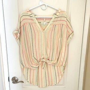 Lou & Grey for LOFT Embroidered Blouse Shirt